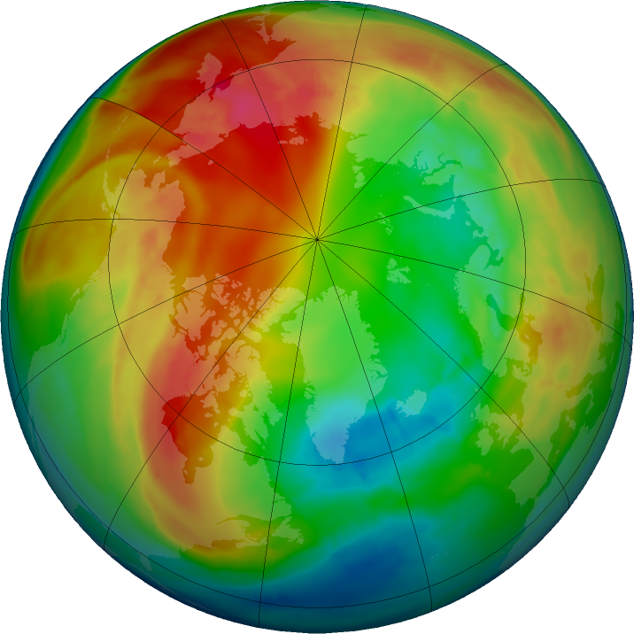 Arctic ozone map for 11 February 2016
